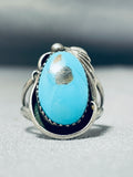 Marvelous Vintage Native American Navajo Kingman Turquoise Sterling Silver Ring-Nativo Arts