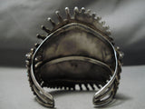 One Of Biggest Best Vintage Native American Navajo Turquoise Bluejay Sterling Silver Bracelet-Nativo Arts