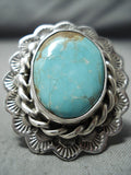Amazing San Felipe 8 Turquoise Sterling Silver Ring Native American-Nativo Arts