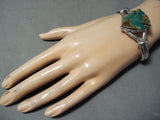 Striking Navajo Royston Turquoise Sterling Silver Bracelet Native American-Nativo Arts