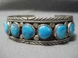 Incredible Vintage Native American Navajo Carico Lake Turquoise Sterling Silver Bracelet Old-Nativo Arts