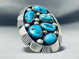 Tremendous Vintage Native American Navajo 6 Morenci Turquoise Sterling Silver Huge Ring-Nativo Arts