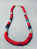 Singer Coral Native American Navajo Turquoise Sterling Silver Necklace-Nativo Arts