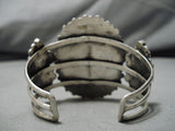 Exquisite Vintage Native American Navajo 50 Turquoise Stone Sterling Silver Bracelet Cuff-Nativo Arts