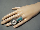 Towering Kachina Native American Navajo Gilbert Turquoise Sterling Silver Ring-Nativo Arts