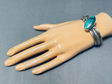 Impressive Vintage Native American Navajo Old Kingman Turquoise Sterling Silver Bracelet-Nativo Arts