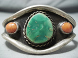 Impressive Vintage Native American Navajo Royston Turquoise Sterling Silver Bracelet Old-Nativo Arts