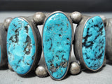 Superior Vintage Native American Navajo Sleeping Beauty Turquoise Sterling Silver Bracelet Old-Nativo Arts