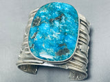 200 Gram Monster Gilbert Turquoise Native American Navajo Sterling Silver Bracelet-Nativo Arts