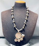 One Of The Most Unique Ever Vintage Native American Navajo Sterling Silver Coin Necklace Old-Nativo Arts