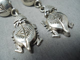 Whimsical Nel Morton Navajo Sterling Silver Earrings Native American-Nativo Arts