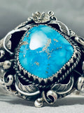 Gorgeous Vintage Native American Navajo Candelaria Turquoise Sterling Silver Bracelet-Nativo Arts