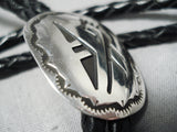 Wonderful Navajo Handcarved Sterling Silver Bolo Native American-Nativo Arts