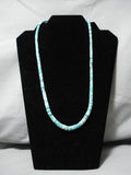 Amazing Vintage Navajo Turquoise Heishi Native American Sterling Silver Necklace-Nativo Arts