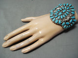 Justin Wilson Vintage Native American Navajo Turquoise Sterling Silver Bracelet-Nativo Arts