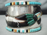 One Of The Best Vintage Native American Navajo Kachina Turquoise Sterling Silver Bracelet-Nativo Arts