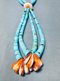 Native American Opulent Increasing Turquoise Disc Vintage Santo Domingo Necklace-Nativo Arts