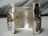 Quality Vintage Native American Navajo Betty Becenti Kokopelli Sterling Silver Bracelet-Nativo Arts
