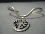 Rare Frank Lahaleon Waving Native American Hopi Vintage Sterling Silver Bracelet Old-Nativo Arts