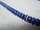 Fabulous 14k Gold Vintage Native American Navajo Lapis Necklace-Nativo Arts