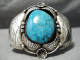Vivid Museum Vintage Native American Navajo Carico Lake Turquoise Sterling Silver Bracelet Old-Nativo Arts