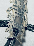 Important Vintage Native American Hopi Hand Carved Sterling Silver Kachina Bolo Tie-Nativo Arts