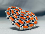 Unbelievable Native American Navajo Coral Sterling Silver Heart Ring-Nativo Arts