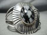Rare Vintage Native American Navajo Agate Sterling Silver Bursting Bracelet Old-Nativo Arts