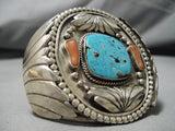 Rare Bisbee Turquoise Vintage Native American Navajo Sterling Silver Bracelet Cuff Old-Nativo Arts