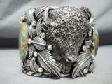 215 Gram Buffalo Native American Royston Turquoise Sterling Silver Bracelet-Nativo Arts