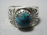 Important Female Artist Native American Navajo Turquoise Sterling Silver Ring-Nativo Arts