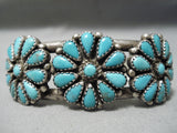Incredible Vintage Native American Navajo Turquoise Teardrop Sterling Silver Bracelet-Nativo Arts