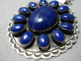 Important Vintage Native American Navajo Martinez Family Lapis Sterling Silver Necklace-Nativo Arts