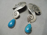 Best Vintage Native American Navajo Debbie Silversmith Turquoise Sterling Silver Earrings-Nativo Arts