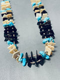 Native American Brilliant Vintage Santo Domingo Turquoise Shell Heishi Sterling Silver Necklace-Nativo Arts