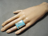 Unique Modern Navajo Turquoise Opal Sterling Silver Ring Native American-Nativo Arts