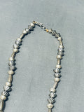 Skilled Hand Tooled Hogan Bead Vintage Native American Navajo Turquoise Sterling Silver Necklace-Nativo Arts
