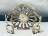 Gorgeous Native American Navajo Sterling Silver Cast Flower Bracelet-Nativo Arts