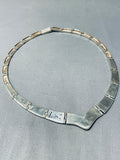 One Of The Most Unique Native American Navajo Pueblo Sterling Silver Inlay Necklace-Nativo Arts