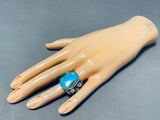 Noteworthy San Felipe Old Kingman Turquoise Sterling Silver Ring-Nativo Arts