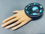 165 Grams Museum Vintage Native American Navajo Morenci Turquoise Sterling Silver Bracelet-Nativo Arts
