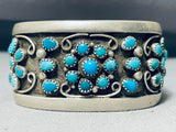 Flowers Of Turquoise Vintage Native American Navajo Sterling Silver Bracelet-Nativo Arts