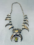 Important Vintage Native American Navajo Damale Turquoise Sterling Silver Necklace-Nativo Arts
