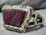 Museum Quality Heavy Navajo Sugulite Sterling Silver Native American Bracelet-Nativo Arts