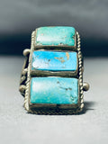 Fantastic Vintage Native American Navajo Turquoise Sterling Silver Ring-Nativo Arts