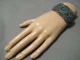 One Best Early Vintage Zuni Native American Turquoise Sterling Silver Bracelet-Nativo Arts