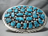 Newsworthy Vintage Native American Navajo Turquoise Sterling Silver Buckle Old-Nativo Arts