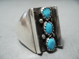 Marie Thompson Vintage Navajo Native American Turquoise Sterling Silver Ring-Nativo Arts