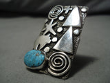 Important Navajo Alex Sanchez Sterling Silver Turquoise Native American Ring-Nativo Arts