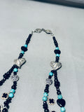 One Of Most Beautiful Vintage Southwestern Turquoise Sterling Silver Necklace-Nativo Arts